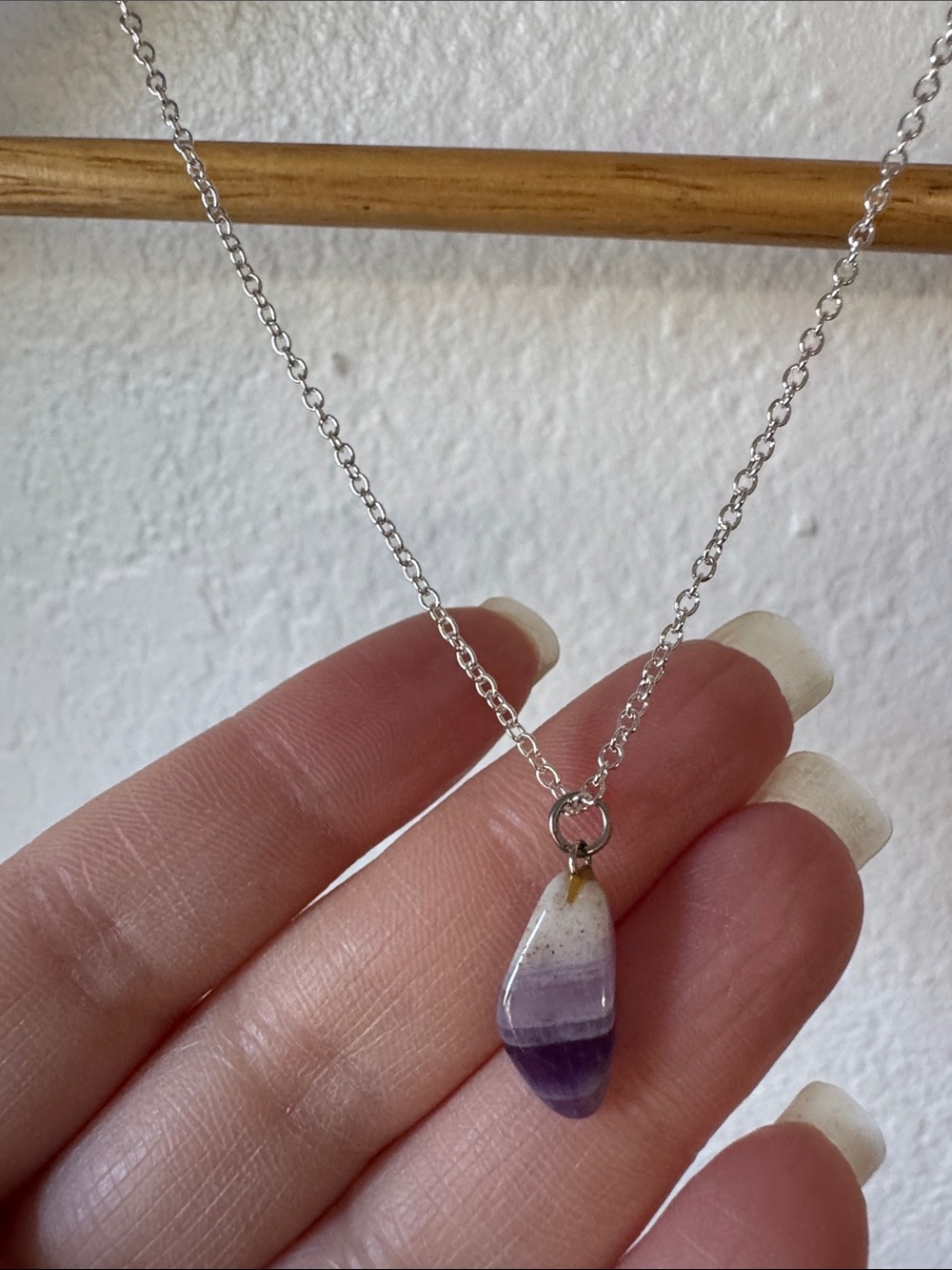 Silver Tone Amethyst Necklace